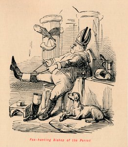 Caza de zorros Obispo del período, c1860 de John Leech