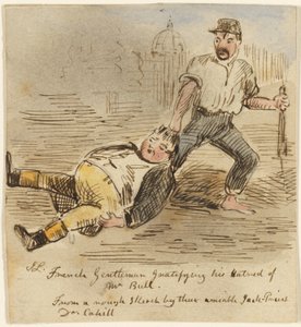 Caballero Francés Satisfaciendo su Odio hacia el Sr. Bull de John Leech
