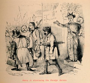 Enrique II despidiendo a los Barones Extranjeros, c. 1860 de John Leech