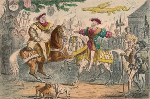 Enrique VIII, encuentro con Francisco I, 1850 de John Leech