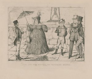 Jack y su madre en el puente de Waterloo de John Leech