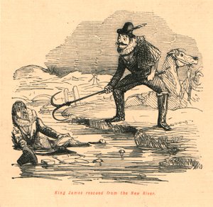 El Rey Jacobo rescatado del Nuevo Río de John Leech