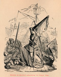 Madame de Montfort asombrando a la flota francesa, c1860 de John Leech
