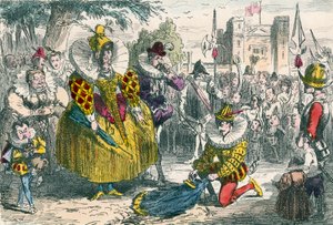 Reina Isabel y Sir Walter Raleigh de John Leech
