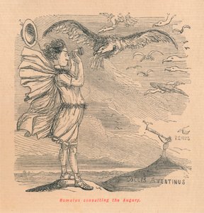 Rómulo consultando el Augurio, 1852 de John Leech