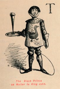 El Príncipe Negro como camarero del Rey Juan, c. 1860 de John Leech