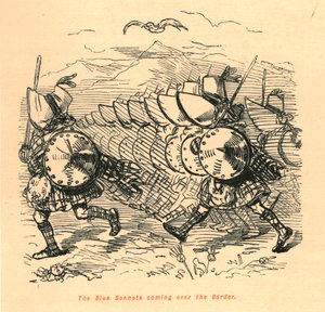Los Blue Bonnets cruzando la frontera, 1897 de John Leech