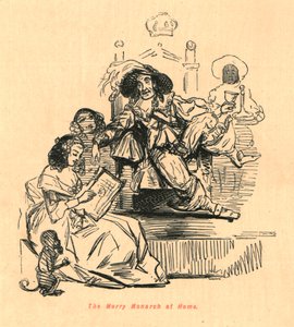 El monarca alegre en casa, 1897 de John Leech