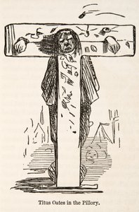 Tito Oates en la Picota, de The Comic History of England, pub. 1864 de John Leech
