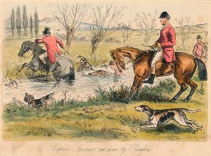 El Capitán Spurrier derribado por Romford, 1865 de John Leech and Hablot Knight Browne