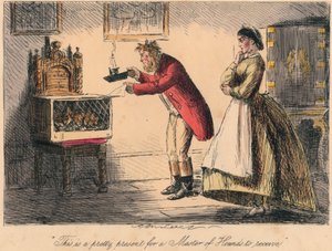 Este es un bonito regalo para recibir un Maestro de Sabuesos, 1865. Artistas: John Leech, Hablot Knight Browne de John Leech and Hablot Knight Browne