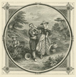 Nadie puede amar a Tetis y Galatea al mismo tiempo (grabado) de John Leighton