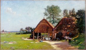 Lugar de Lavado, Normandía, c.1918 de John Leslie Thomson