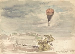 Ascenso del globo desde Burlington House, Piccadilly, desde la ventana de Mr. B. Palmer