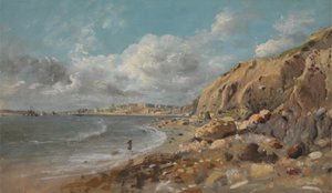 Paisaje costero en Cullercoats, cerca de Whitley Bay de John Linnell