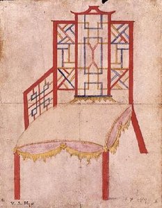 Diseño para silla Chinoiserie, c.1753 de John Linnell