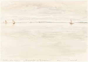 Veleros en el río Southampton de John Linnell