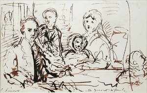 William Albin Garratt y Familia, c.1830 de John Linnell