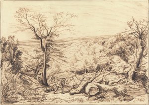 Leñadores en un bosque de John Linnell