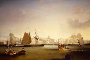 Barcos navegando del Palacio de Greenwich