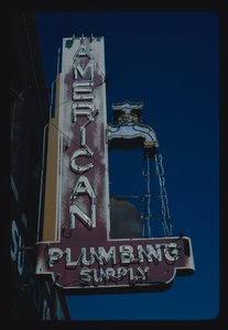 American Plumbing Supply sign, Des Moines, Iowa, EE.UU.