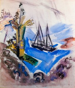 Una goleta y un árbol de John Marin