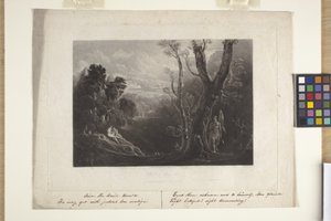 Satán contemplando a Adán y Eva en el Paraíso (mezzotinto) de John Marin