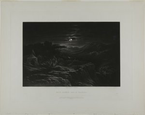 David perdona a Saúl en Hachilah, de Ilustraciones de la Biblia de John Martin