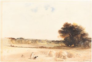 Espigadores en el campo de trigo de John Martin