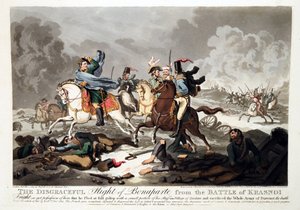 La huida de Bonaparte de la batalla de Krasnoi 1812