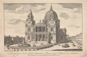 Vista en perspectiva de la iglesia catedral de St. Pauls de Londres