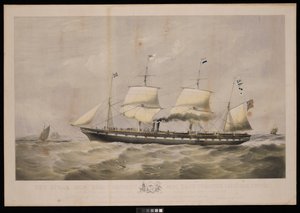 El Barco de Vapor Gran Bretaña... Propietarios Messrs Gibbs  Co... Al pueblo de Gran Bretaña y los Estados Unidos de América, Esta placa está respetuosamente dedicada... de John McGahey