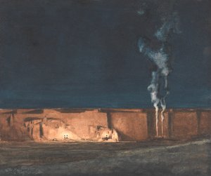Fosa de la tumba: Noche (acuarela) de John Duncan