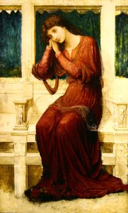 Cuando la tristeza llega a Summerday, las rosas florecen en vano, c.1910 de John Melhuish Strudwick