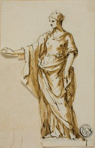 Figura femenina de pie con el brazo derecho levantado de John Michael Rysbrack