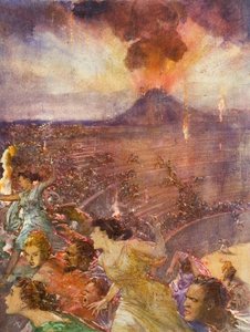 Erupción del Vesubio (gouache sobre papel) de John Millar Watt