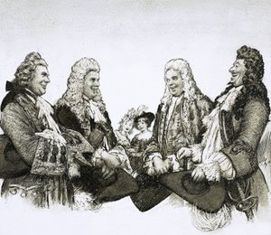 En tiempos de Luis XIV de Francia, los caballeros llevaban inmensas pelucas de John Millar Watt