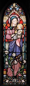 Dover, Santa María en Castro, Lavers & Barraud, John Millner Allen (1827-1902), Madonna y Niño, 1861, adaptado de Gilbert Scott de John Millner Allen