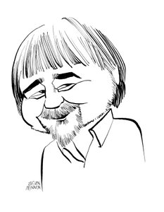 Alan Bleasdale caricatura, dramaturgo de la televisión inglesa: b de John Minnion