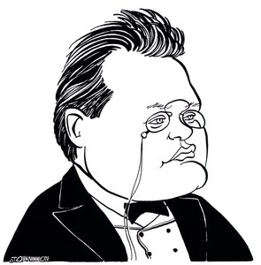 Max Reger - caricatura del compositor alemán de John Minnion