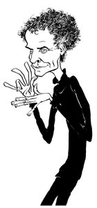 Peter Maxwell Davies - caricatura - compositor británico - b de John Minnion