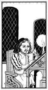 Thomas Tallis - caricatura sentado en su escritorio - compositor inglés - 30 de enero de 1505 - 23 de noviembre de 1585 de John Minnion