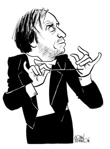 Caricatura de Valery Gergiev, director de orquesta y de compañía de ópera ruso: b