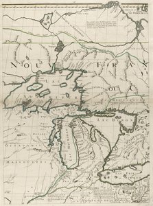 Mapa de los dominios británicos y franceses en América, 1756 de John Mitchell