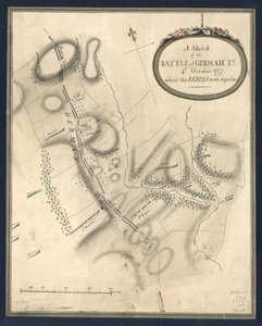 Esbozo de la batalla de German. Tn., 4 de Octubre de 1777, donde los rebeldes fueron rechazados. LOC gm71000932