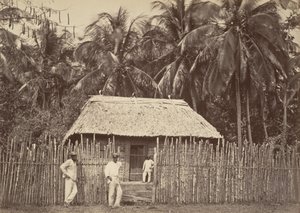 Paisaje tropical, cabaña nativa, Turbo, 1871 de John Moran