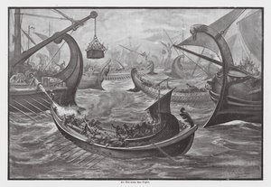 An Old Time Sea Fight (litografía) de John Moyr Smith