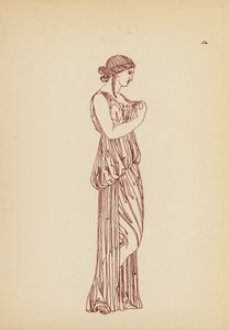 Traje femenino de la Antigua Grecia (litografía)