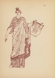 Traje femenino de la Antigua Grecia (litografía)