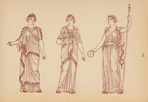 Traje femenino de la Antigua Grecia (litografía) de John Moyr Smith